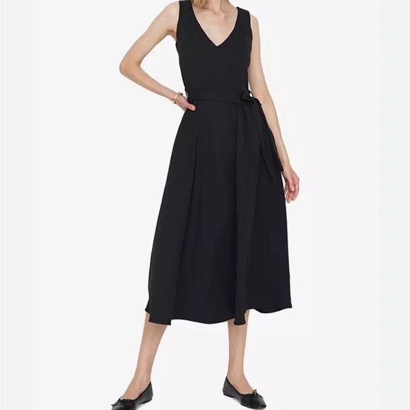 Babaton Ponte Minimalistic Black Midi Dress - Picture 1 of 6